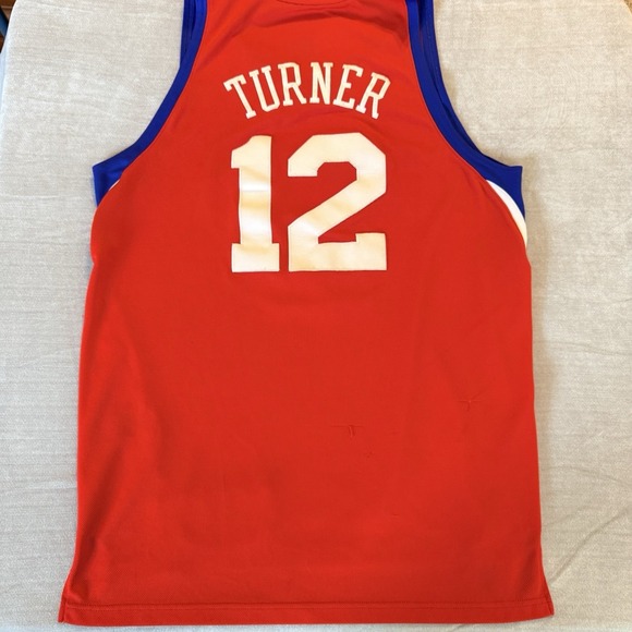 Adidas Philadelphia 76ers Evan Turner 12 Swingman Jersey Mens L +2 Red - Picture 2 of 8